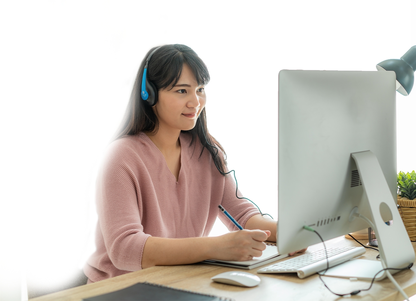 Student working on computer